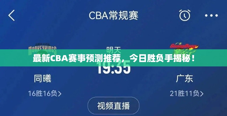 最新CBA赛事预测推荐，今日胜负手揭秘！