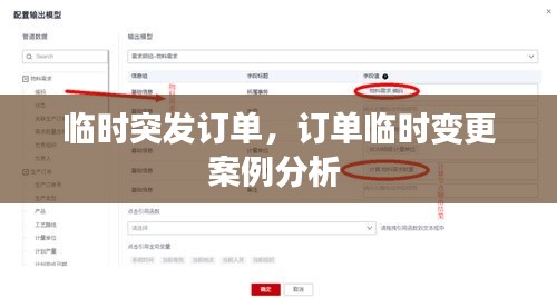 临时突发订单，订单临时变更案例分析 