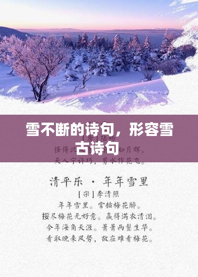 雪不断的诗句，形容雪古诗句 