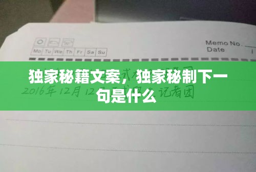 独家秘籍文案，独家秘制下一句是什么 